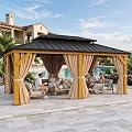 YITAHOME 12x20 Outdoor Wooden Gazebo Heavy Duty Double Roof Hardtop
