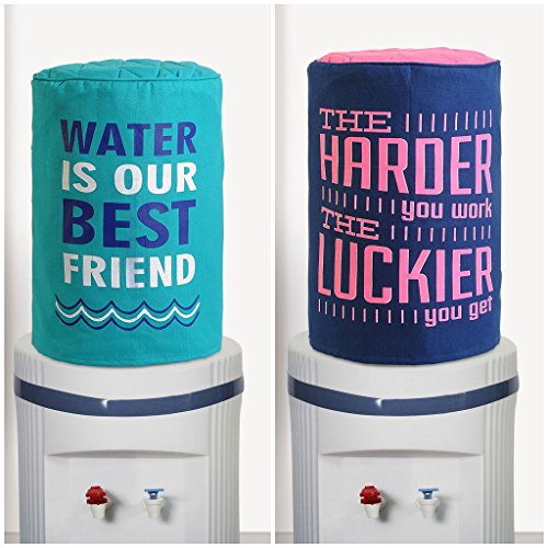 Image of Swayam 20 Litre Bottle Cover for Home & Office | Bottle Protector | Lace Closure at Bottom | Machine Washable | Environment Friendly | Digitally Printed | 44cm x 42cm x 32cm | Pack of 2