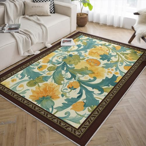 Tapis lavable à motif botanique pour sol facile à nettoyer - 6