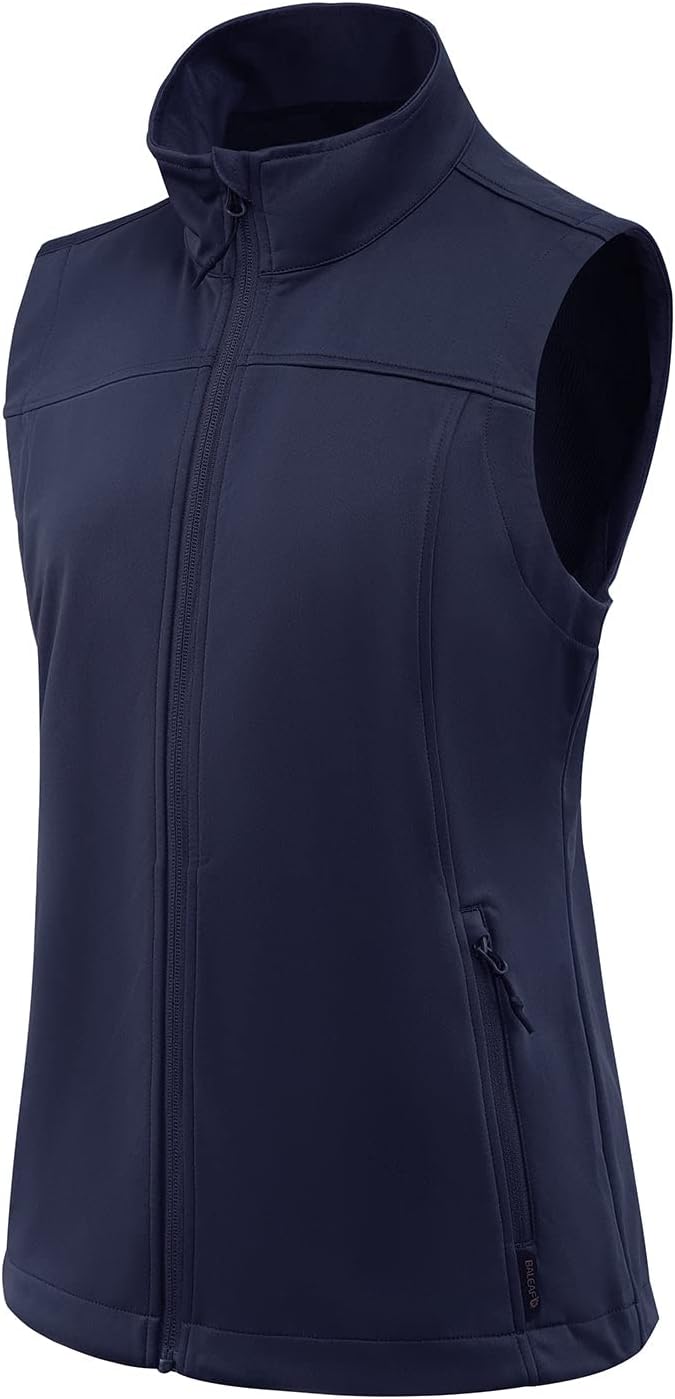 baleaf Women's Lightweight Vest Softshell Sleeveless Jacket Windproof Stand Collar with Zipper Pockets Running Hiking Golf - Image 3