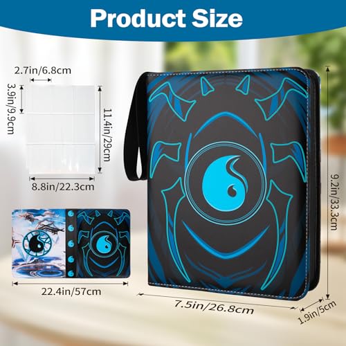 Image of 9 Pocket Card Binder for MTG /YGO /PTCG /Game Cards, Holds 900 Cards,Premium Card Collector Book for TCG Players,Toys Gifts for Kids(Blue)