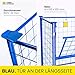 HHL Euro-Gitterbox mit klappe | Gitteraufsatzrahmen H1200 x B1200 x L800mm für aufbewahrung| Faltbarer Gitterrahmen für Euro-palette | Gitterbehälter aus Stahl | Gitterboxen für Holz, Lager | Blau