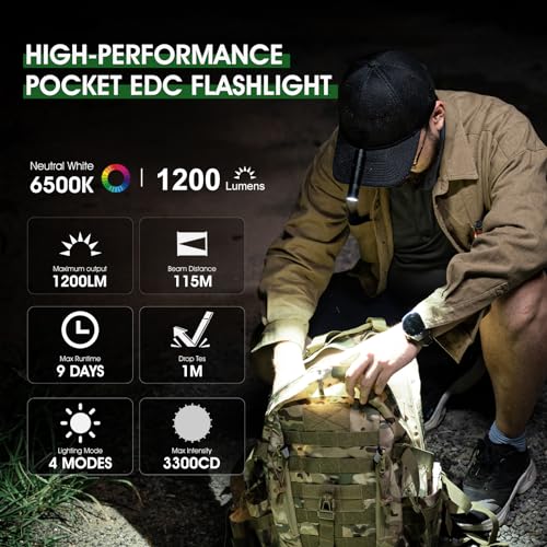 Pioocan L2-B Rechargeable Flashlights 1200 Lumens Edc Flashlight thumb #1