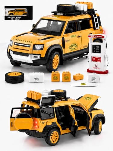 Image of Magicwand Die-Cast Zinc Alloy 1:24 Scale Camel Trophy Defender Defender Loader【Large】 with 6 Openable Doors,Lights & Music【Pack of 1】