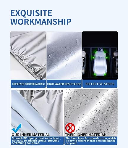 Image of Custom-Fit for GMC Car Cover, 7 Layers Car Cover Waterproof All Weather for Automobiles, Outdoor Full Cover Rain Sun UV Protection with Zipper (for GMC Safari)