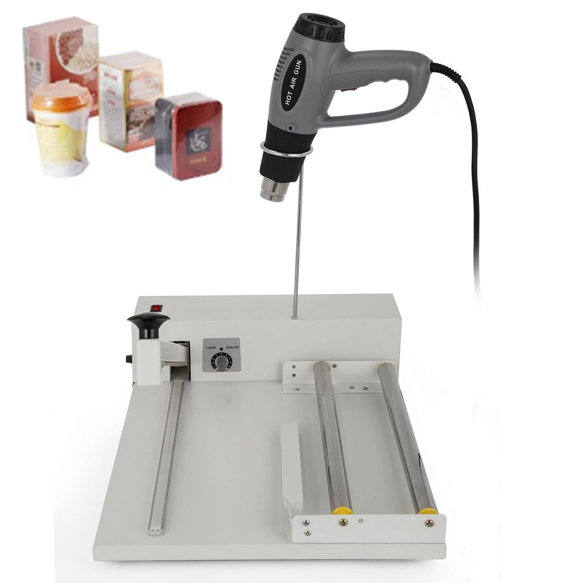 SBCGFY 2 In 1 Hand Wrapping Machine Shrink Wrap Machine With Heat Gun, 18"/45Cm Shrink Film Shrink Wrap Sealer Compatible
