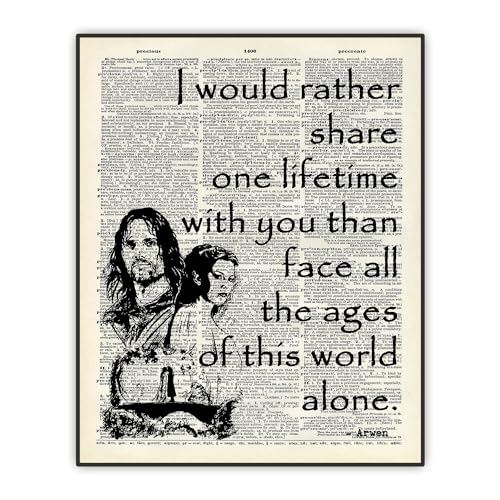 Buffay Lotr Love Wall Decor, Lord of The Rings Quote Poster, Tolkien Poster, Valentine's...