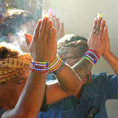 11 Pcs Ilde Pulseras Santeria Handmade Unisex Stretch Bracelet Tobillera Iyawo Babablawo Orula Shango Obatala Eleggua Ogun Ochosi Oshun Yemaya Oya San Seven African Powers 6