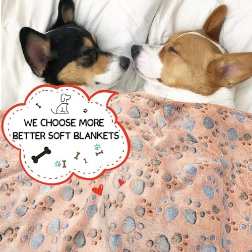 Image of Dog Blankets for Dogs, 3 Pack Large Blanket Medium Dog Cat Soft Fuzzy Blankets Washable,Comfort Flannel,Fuzzy Soft Blankets for Dogs,Pet Blanket,Reversible Cow Print,41 x 31 inch,Blue