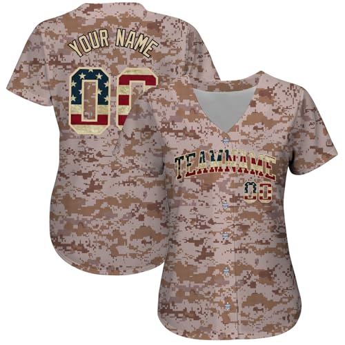 Custom Camo Blank Baseball Jersey Women Men Youth, Baseball Sports Fan Shirt Stitched Printed Name Number Logo miniatura 2