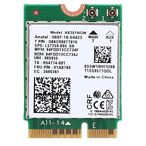 Carte réseau Intel AX201NGW WiFi6 2.4Gbps, adaptateur Gigabit 2400M, BT5.2 pour Windows 10 X 64 Bit
