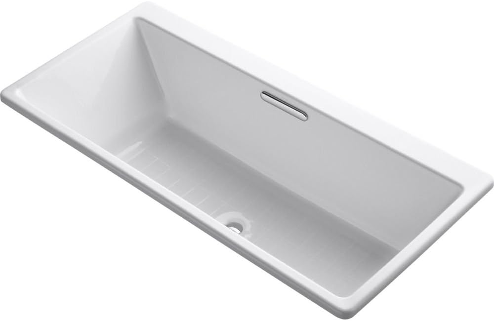 Kohler K-817-0 5.5 ft. Drop-In/Undermount Cast Iron Bathtub w/Center Drain White