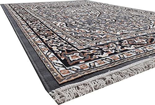 Image of Sifa Carpet Floral Design Acrylic Carpet for Living Room- 6x8 Feet (180x230CM Grey Color)