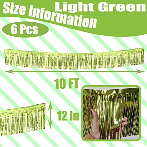 Image of 6 Pack 10 Feet Foil Fringe Garland Metallic Tinsel Streamers Banner Wall Hanging Backdrop Banner for Parade Floats, Thanksgiving, Christmas, Birthday, Halloween Party Decorations(Light Rainbow)