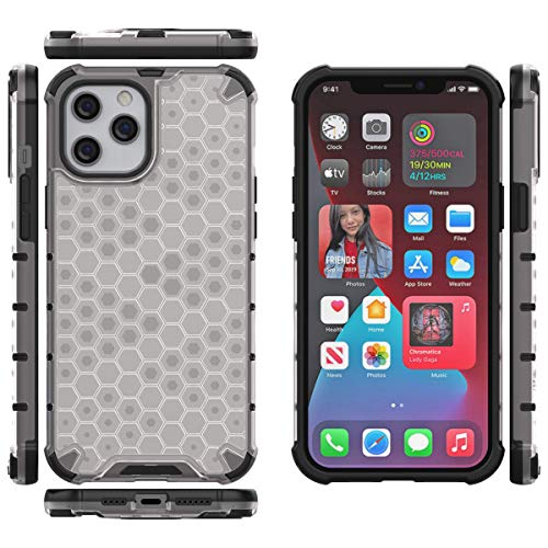 Image of Nik case Honeycomb Series Back Cover for iPhone for iPhone 12 / iPhone 12 Pro (6.1 inch) (Hard|TPU+Plastic|Clear)