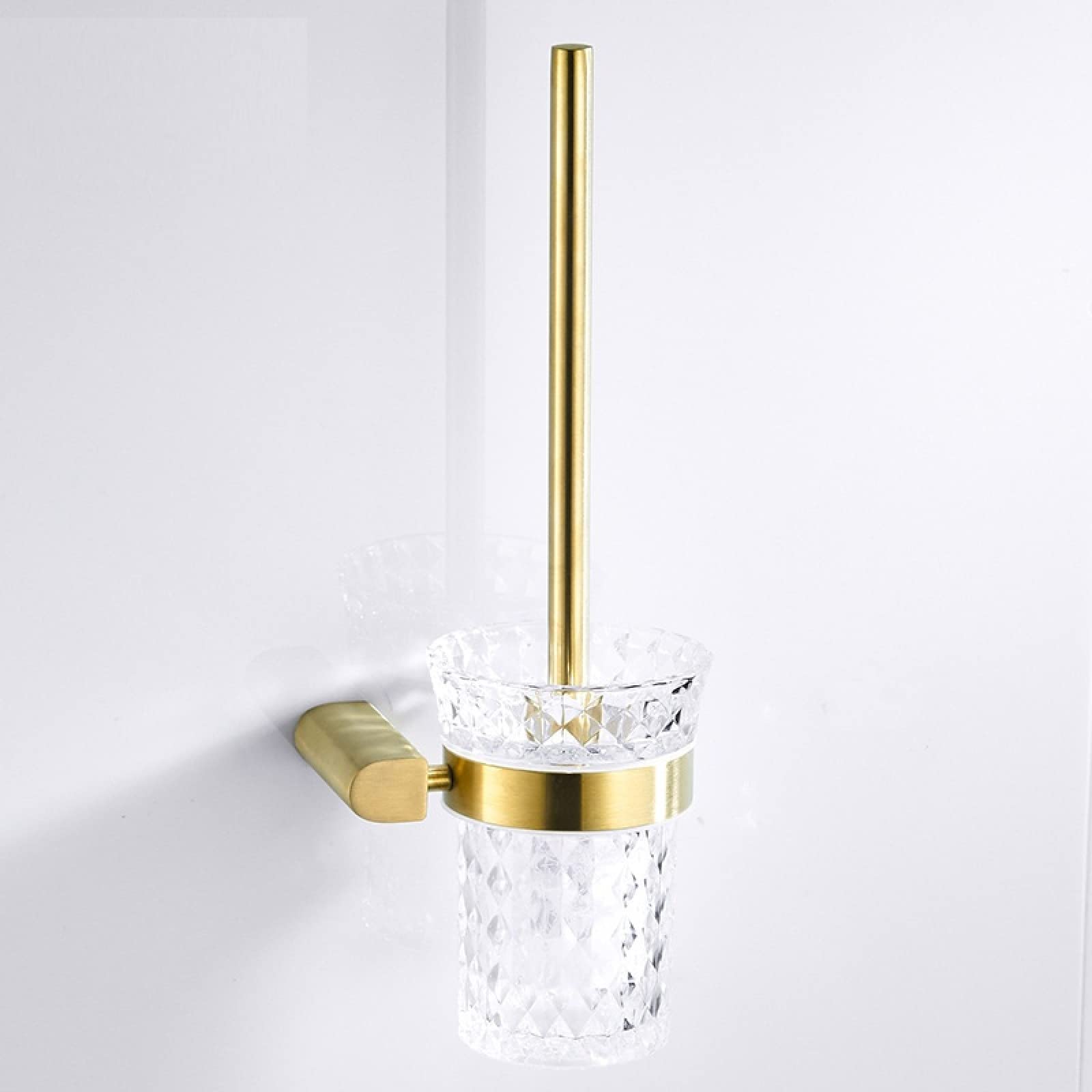 FGXHHS Nordic Brushed Gold Brass Simple Bath Towel Rack Bathroom Hardware Pendant Shelf Set, Toilet Brush