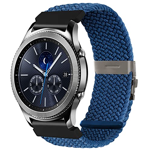 SITAFU Cinturino per Samsung Galaxy Watch 3 45mm,22MM Nylon Elastico Intrecciato Regolabile Cinturini di Ricambio Compatibile con Samsung Galaxy Watch 46mm/Gear S3 Classic/Frontier/Huawei Watch GT 2