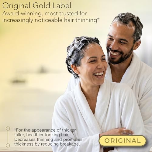 PURA D'OR Anti-Thinning Biotin Shampoo and Conditioner Natural Earthy Scent, CLINICALLY TESTED Effective Results, Herbal Blend Thickening Products For Women & Men, Original Gold Label Set, 16oz x2 | Deep Moisturizing, Conditioner, CLINICALLY TESTED, Effective Results, Hair Thickening, Product