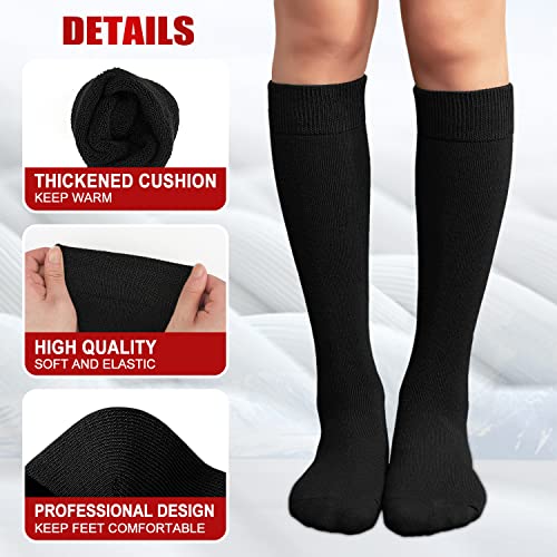 we fleece 5 Pairs Warm Knee High Socks for Women-Thermal Cotton Socks for Hiking,Work,Winter,Gifts3