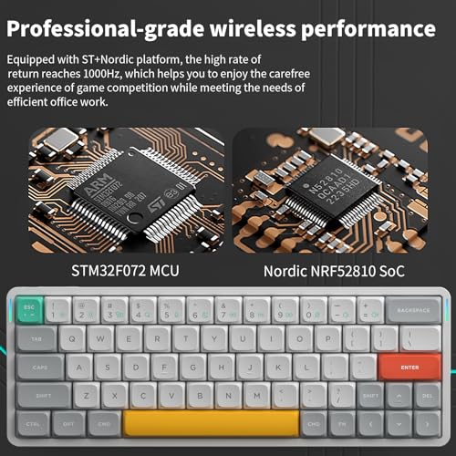 Image of nuphy Air60 V2 Portable Wireless Keyboard 60% Low Profile Mechanical Keyboard Support QMK /VIA Compatible with Windows /mac OS /Linux Supports Bluetooth 5.1 /2.4GHz /USB-C White - Gateron Blue Switch