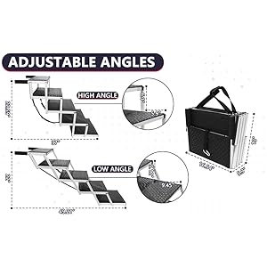   PENSUN-Dog-Ramps-with-Nonslip-Surface-Portable-Folding-Pet-Stairs-for-Car-SUV-and-Trucks-Foldable-Truck-Ramp-Stairs-for-Small-to-Large-Size-Dogs-Up-to-250LBS