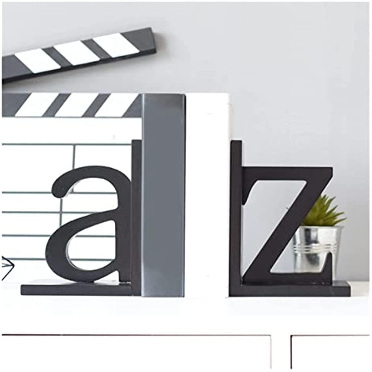 Sujetalibros Decorativos, tapón de Libro, sujetalibros de Letras Simple y Moderno, Estante de Oficina, sujetalibros, Adorno de Estante de Letras