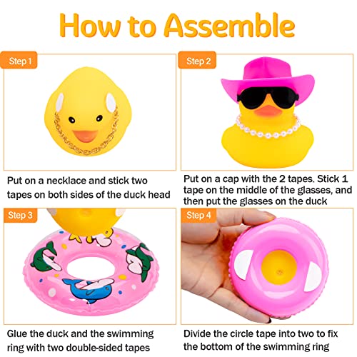Image of wonuu Car Rubber Duck, Yellow Duck Decoration Dashboard with Sun Hat Swim Ring Necklace Sunglasses for Car Dashboard Decorations, White Spots Brown Cowboy Hat-Brown Donut