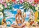 Sommer-Hintergrund für hawaiianische Strand, tropische Blumen, blauer Himmel, Ozean, Luau, Palmen, Surfbrett, Flamingo, Fotografie, Hintergrund, Aloha, Urlaub, Geburtstag, Dekorationen, Hintergrund