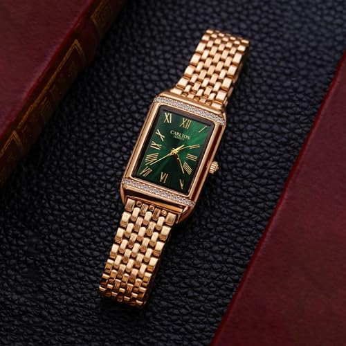 Image of Carlton London Women Amara Analog Watch, Rectangle Dial, Stainless Steel Strap, Quartz Movement, 30M Water Resistant, Casual Wear