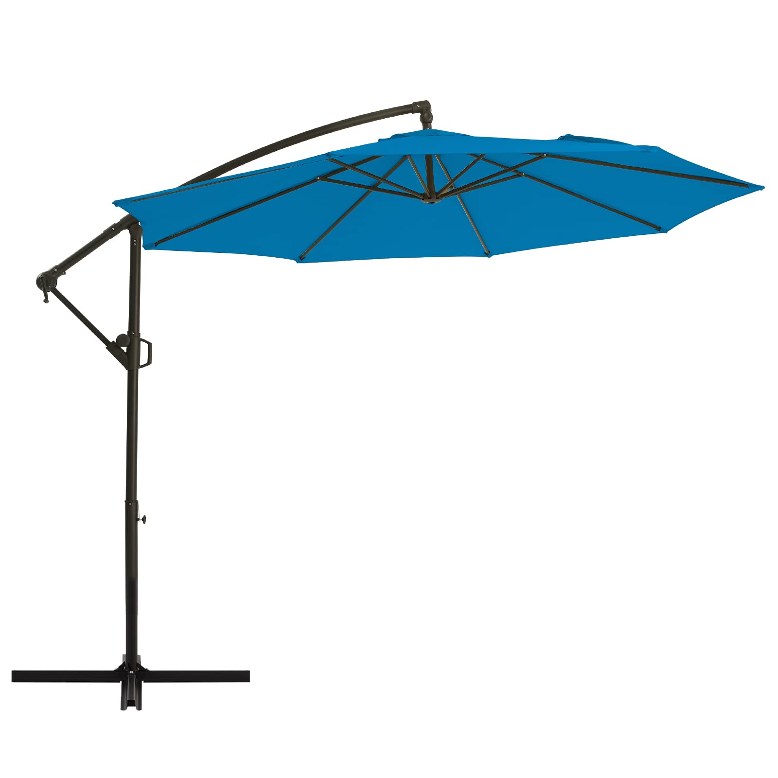 wikiwiki H Series Patio Offset Hanging Umbrella 10 FT Cantilever Outdoor Umbrellas w/Infinite Tilt, Fade Resistant Waterproof Solution-Dyed Canopy