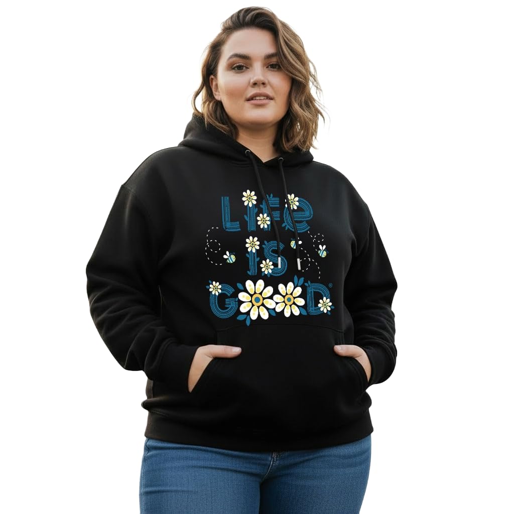 the south store Women's Cotton Fleece Black Full Sleeve Graphic Printed Plus Size Hooded Sweatshirt | 2XL, 3XL, 4XL, 5XL Hoodies for Womens Winter Wear | 777-picture-46