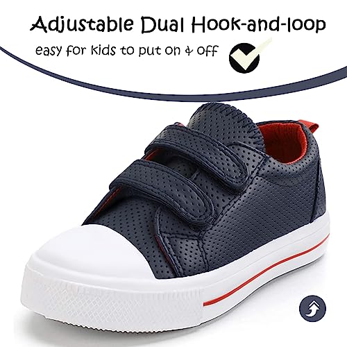 Image of KomForme Toddler Sneakers for Boys and Girls Cartoon Dual Hook and Loops Sneakers Baby Canvas Shoes | Comfortable, Lightweight