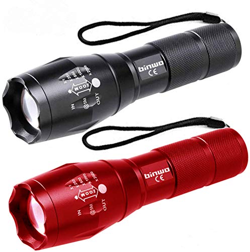 LED Torch, BINWO Torch LED Super Bright 2000 Lumen, Zoomable, LED Flashlight Adjustable Focus Tactical Torch with 5 Modes, Waterproof Handheld Powerful Torch for Outdoor Sport, Warranty for 2 Years