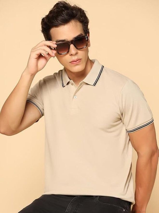 Image of INKKR Men's Soild Half Sleeve Polo T-Shirt Combo