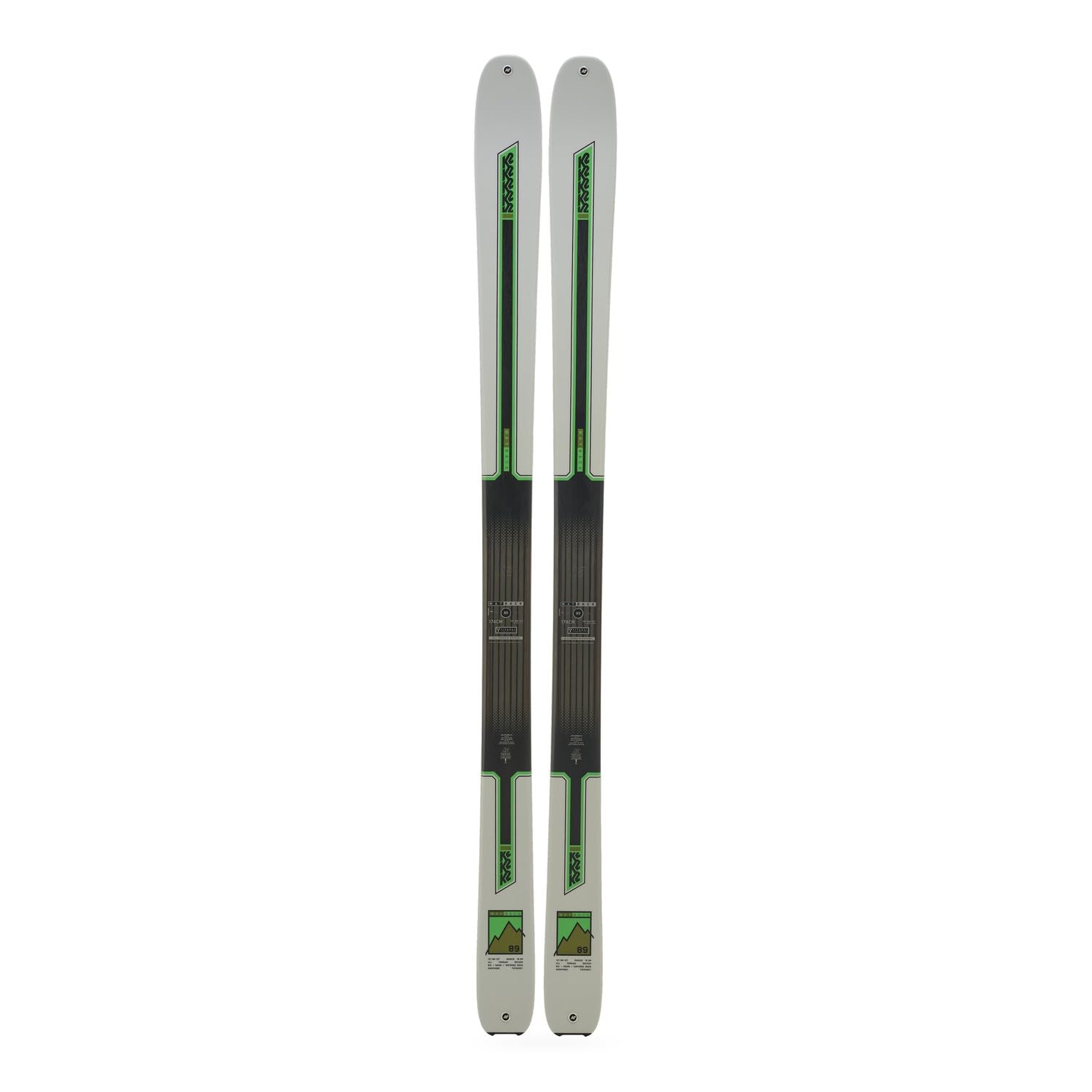 K2 - Skis sans Fixations Wayback 89 Blanc Homme - Homme - Taille 160 - Blanc