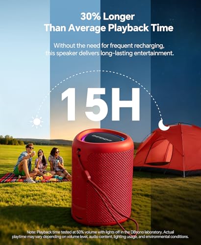 Image of Portable Bluetooth Speaker Beach Essentials: IPX5 Waterproof for Outdoor /Powerful HD Sound /Dynamic Light /All Day Playtime /Wireless BT 5.3 /TWS Pairing, Travel|Camping|Pool Accessorie, School Supplies