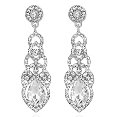 silver tone-white crystal