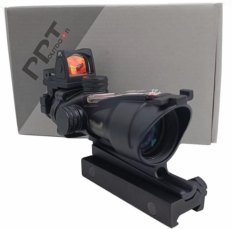 FIRECLUB2016 New Version 4X32 Real Red Fiber Source Duel Illuminated Sight Rifle Scope with Adjustable Brightness RMR Sight Red Dot
