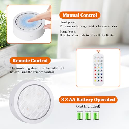 Image of VerRon Battery Operated Wall Sconces Set of 2 with Remote and Fabric Shade | 15 Color Changeable, Dimmable, Wall Mounted Lamps with Magnetic Bulbs for Bedroom Living Room Hallway, Rectangular Lampshade