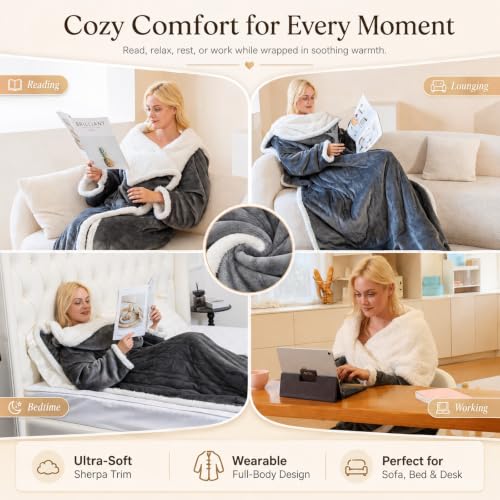 Wearable Heated Blanket with Sleeves Hood DROPS TO (MORE OPTIONS AVAILABLE) - image 3