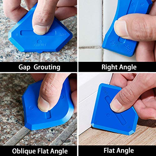 Image of Silicone Caulking Tool Kit 9pcs - Caulk Remover & Scraper | 5-in-1 Sealant Tool for Bathroom, Kitchen, Sink, Window & Tile Joints | Grout Remover (Multicolor, Reguler, Solid, Caulking Tool)