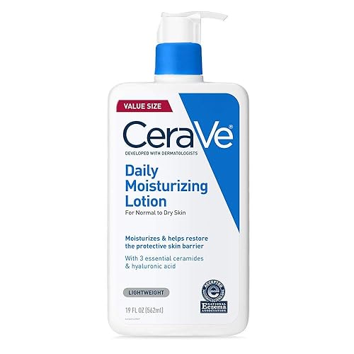 CeraVe Daily Moisturizing Lotion for Dry Skin, Body Lotion & Face Moisturizer with Hyaluronic Acid and Ceramides, Daily Moisturizer, Fragrance Free, Oil-Free, 19 Ounce - 19 Fl Oz (Pack of 1)