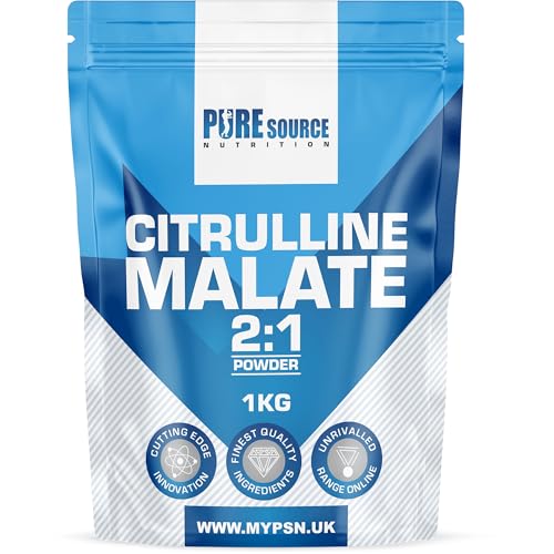 Citrulline Malate Powder 2:1 Non Stim Pre-Workout Supplement, Nitric Oxide Booster Amino Acid Powder L-Citrulline Malate Caffeine Free by Pure Source Nutrition (1kg)