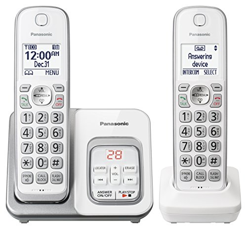 Panasonic Dect 6.0 Expandable Cordless Phone With Answering Machine And Smart Call Block - 2 Cordless Handsets - Kx-Tgd532W (White/Silver) #TOP1