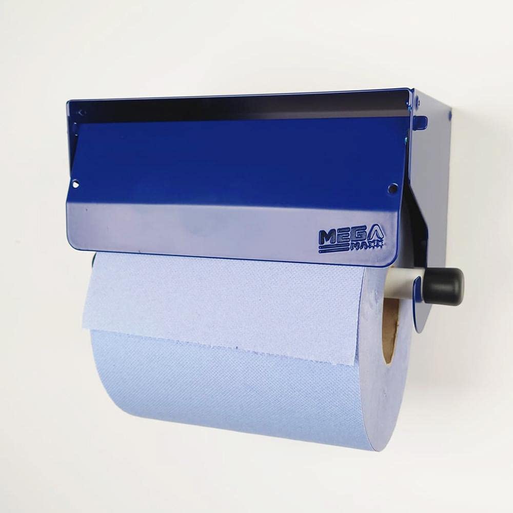 Buy Heavy Duty Metal Blue Roll Holder Wall Mounted Galvanized Paper Towel Dispenser Online at