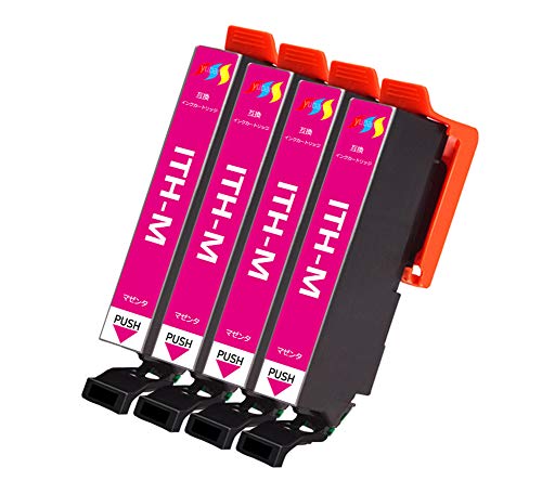 EPSON インクカートリッジ ITH-6CL エプソンITH互換ITH-Mマゼンタ 4本セット 増量版 対応機種:EP-710A EP-709A EP-711A EP-810AW EP-810AB EP-811AW EP-811AB 残量表示ICチップ付
