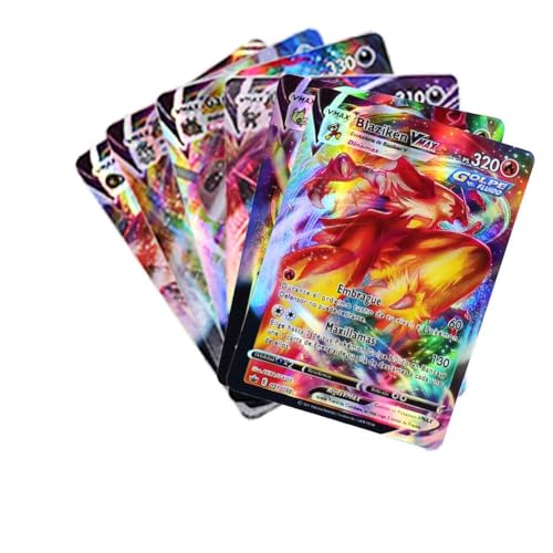 LDDYKZY Cartas Vmax de Coleccionista Nuevo 55 Cartas Nuevo de Material PVC con Alto Ataque Regalo para Niños y Adultos Cartas Extraordinaria Version Colorato