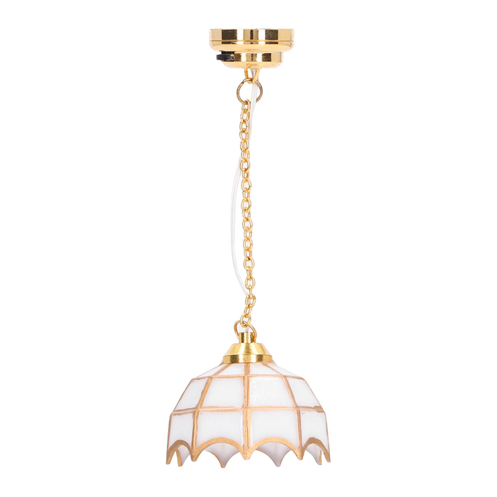 Dollhouse Lamp, 1:12 Ceiling Lamp Model, LED Table Light Ceiling Lamp Battery Operated Light Dollhouse Accessories American Swag Lamp Hanging Ceiling Light