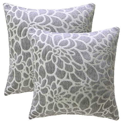 JHKHJYY Pillow Covers 20x20 Embroidered Decorative Throw Pillow Covers Sets Cushion Cases for Couch Sofa Bed Living Room Farmhouse Pillowcases Cushion Cover Living Room(Gray-2pcs, 20x20 inches Cover