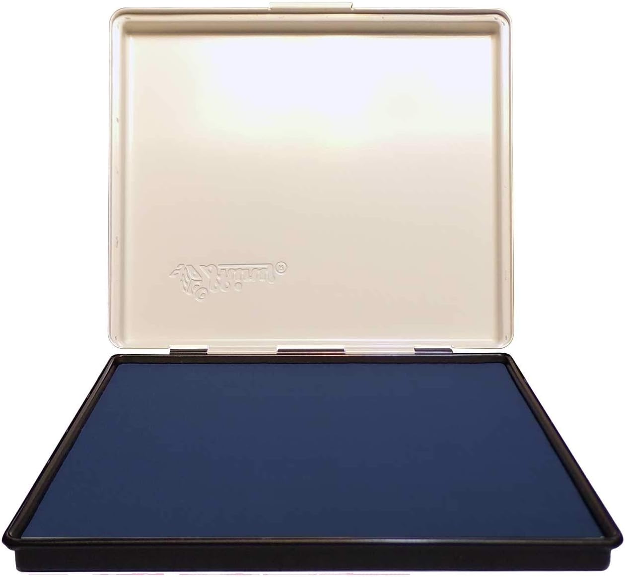 Extra Large 8'' x 12'' Industrial Rubber Stamp Ink Pad in Metal Case, Blue Stamp Pad